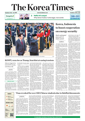 Prima pagina The Korea Times di oggi - Quotidiano estero