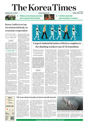 Prima pagina The Korea Times di oggi - Quotidiano estero