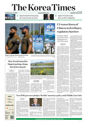 Prima pagina The Korea Times di oggi - Quotidiano estero