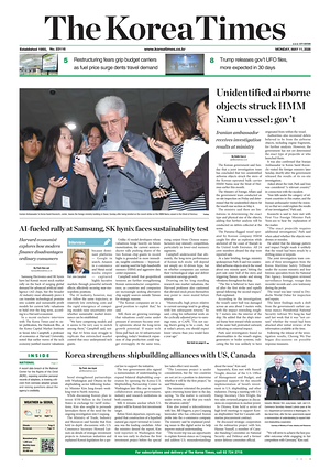 Prima pagina The Korea Times di oggi - Quotidiano estero