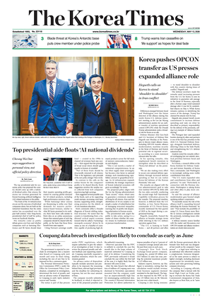 Prima pagina The Korea Times di oggi - Quotidiano estero
