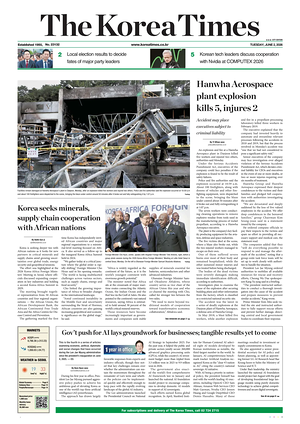 Prima pagina The Korea Times di oggi - Quotidiano estero