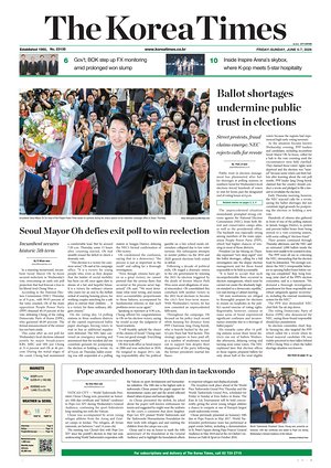 Prima pagina The Korea Times di oggi - Quotidiano estero