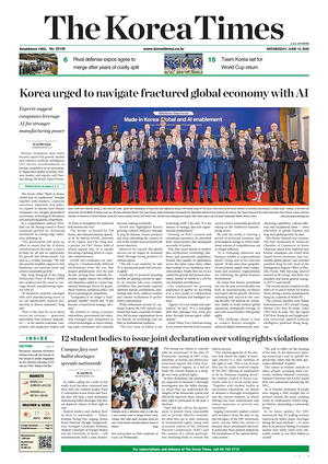 Prima pagina The Korea Times di oggi - Quotidiano estero