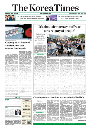 Prima pagina The Korea Times di oggi - Quotidiano estero