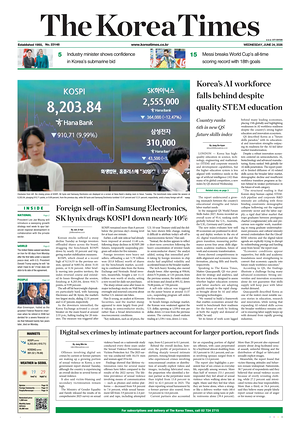 Prima pagina The Korea Times di oggi - Quotidiano estero