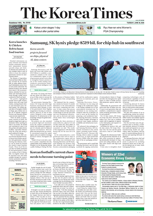 Prima pagina The Korea Times di oggi - Quotidiano estero