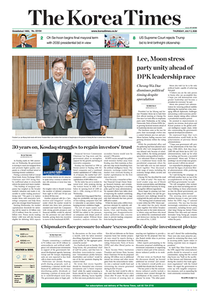 Prima pagina The Korea Times di oggi - Quotidiano estero
