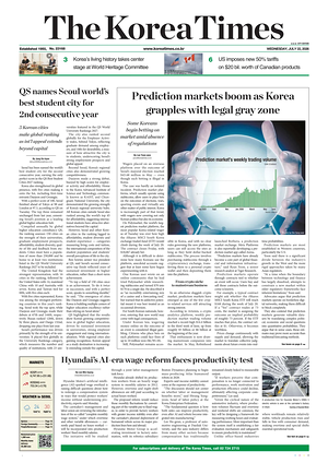 Prima pagina The Korea Times di oggi - Quotidiano estero
