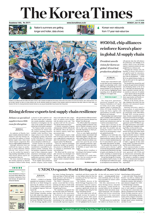 Prima pagina The Korea Times di oggi - Quotidiano estero