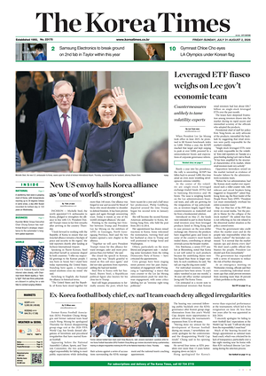 Prima pagina The Korea Times di oggi - Quotidiano estero