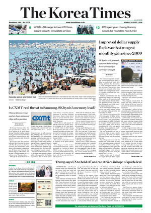 Prima pagina The Korea Times di oggi - Quotidiano estero