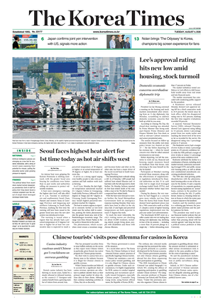 Prima pagina The Korea Times di oggi - Quotidiano estero