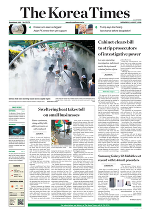 Prima pagina The Korea Times di oggi - Quotidiano estero