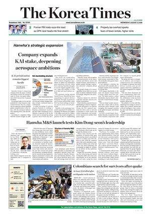 Prima pagina The Korea Times di oggi - Quotidiano estero