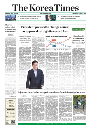 Prima pagina The Korea Times di oggi - Quotidiano estero