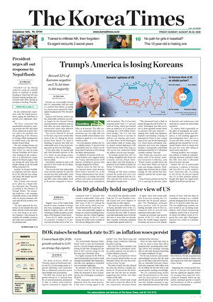 Prima pagina The Korea Times di oggi - Quotidiano estero