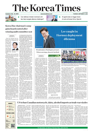 Prima pagina The Korea Times di oggi - Quotidiano estero