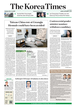 Prima pagina The Korea Times di oggi - Quotidiano estero