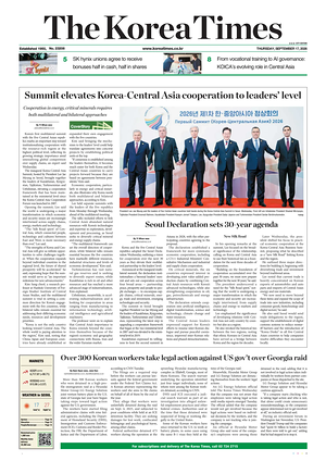 Prima pagina The Korea Times di oggi - Quotidiano estero