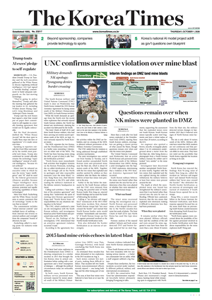 Prima pagina The Korea Times di oggi - Quotidiano estero