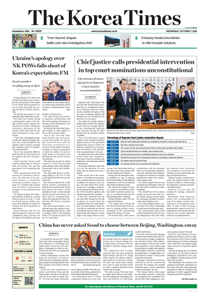 Prima pagina The Korea Times di oggi - Quotidiano estero