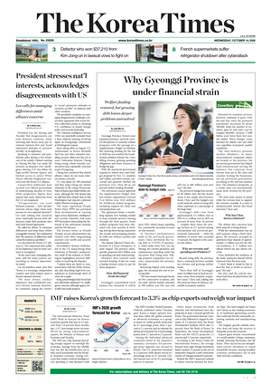 Prima pagina The Korea Times di oggi - Quotidiano estero