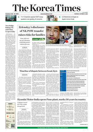 Prima pagina The Korea Times di oggi - Quotidiano estero