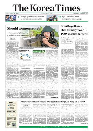 Prima pagina The Korea Times di oggi - Quotidiano estero