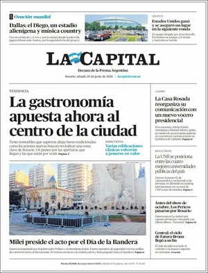 Tapa La Capital de hoy - Diario regionales