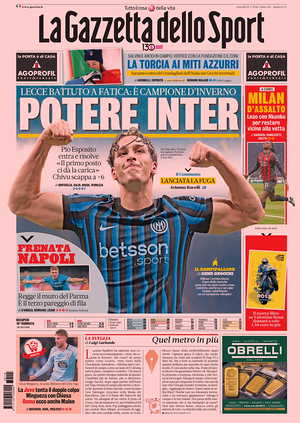 Prima pagina La Gazzetta dello Sport di oggi - Quotidiano sport