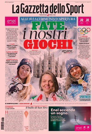 Prima pagina La Gazzetta dello Sport di oggi - Quotidiano sport