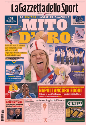 Prima pagina La Gazzetta dello Sport di oggi - Quotidiano sport