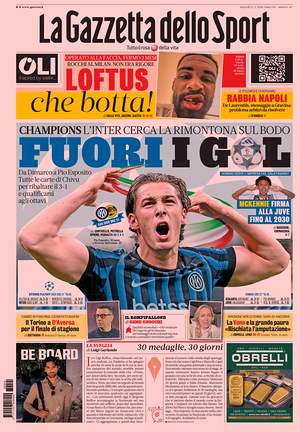 Prima pagina La Gazzetta dello Sport di oggi - Quotidiano sport