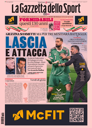 Prima pagina La Gazzetta dello Sport di oggi - Quotidiano sport