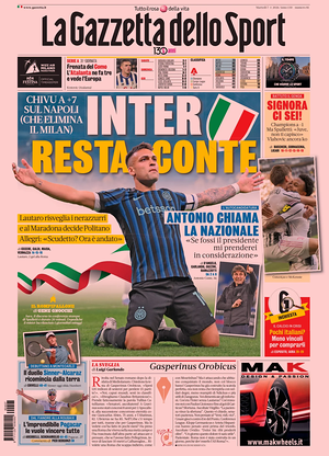 Prima pagina La Gazzetta dello Sport di oggi - Quotidiano sport