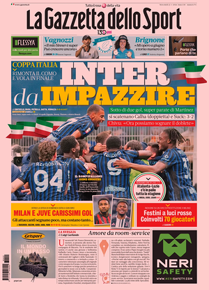 Prima pagina La Gazzetta dello Sport di oggi - Quotidiano sport