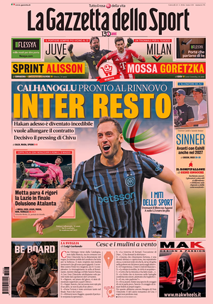 Prima pagina La Gazzetta dello Sport di oggi - Quotidiano sport