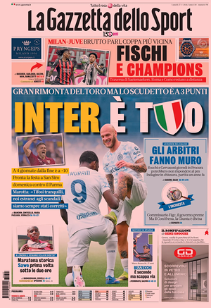 Prima pagina La Gazzetta dello Sport di oggi - Quotidiano sport