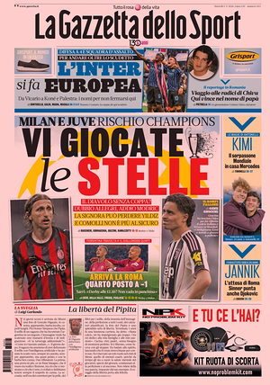 Prima pagina La Gazzetta dello Sport di oggi - Quotidiano sport