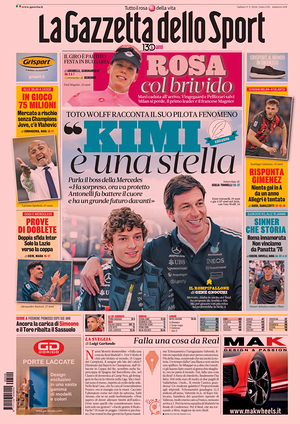 Prima pagina La Gazzetta dello Sport di oggi - Quotidiano sport
