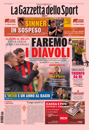 Prima pagina La Gazzetta dello Sport di oggi - Quotidiano sport