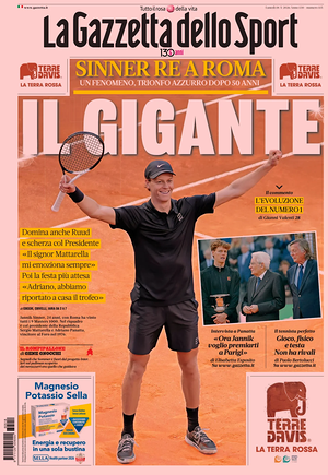 Prima pagina La Gazzetta dello Sport di oggi - Quotidiano sport