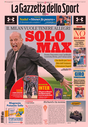 Prima pagina La Gazzetta dello Sport di oggi - Quotidiano sport