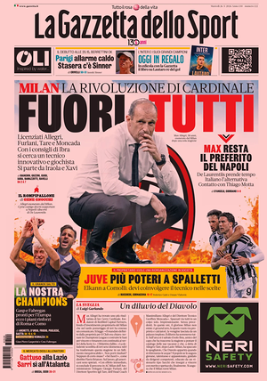 Prima pagina La Gazzetta dello Sport di oggi - Quotidiano sport