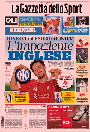 Prima pagina La Gazzetta dello Sport di oggi - Quotidiano sport