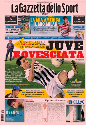 Prima pagina La Gazzetta dello Sport di oggi - Quotidiano sport