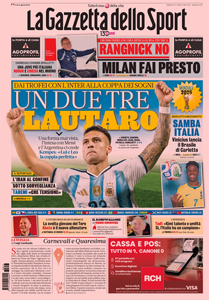 Prima pagina La Gazzetta dello Sport di oggi - Quotidiano sport