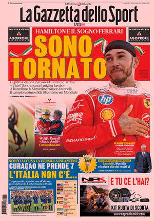 Prima pagina La Gazzetta dello Sport di oggi - Quotidiano sport