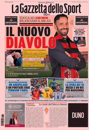 Prima pagina La Gazzetta dello Sport di oggi - Quotidiano sport